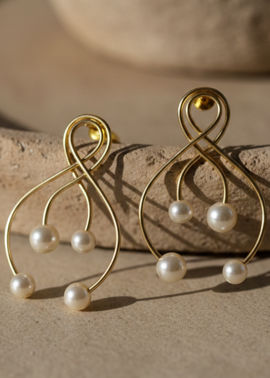 Pearl Infinity Loop Statement Earrings