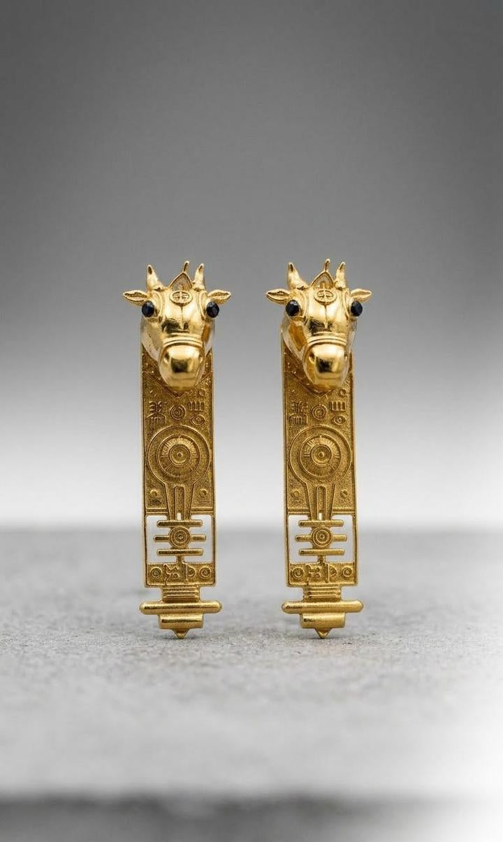 Gold Giraffe Earrings