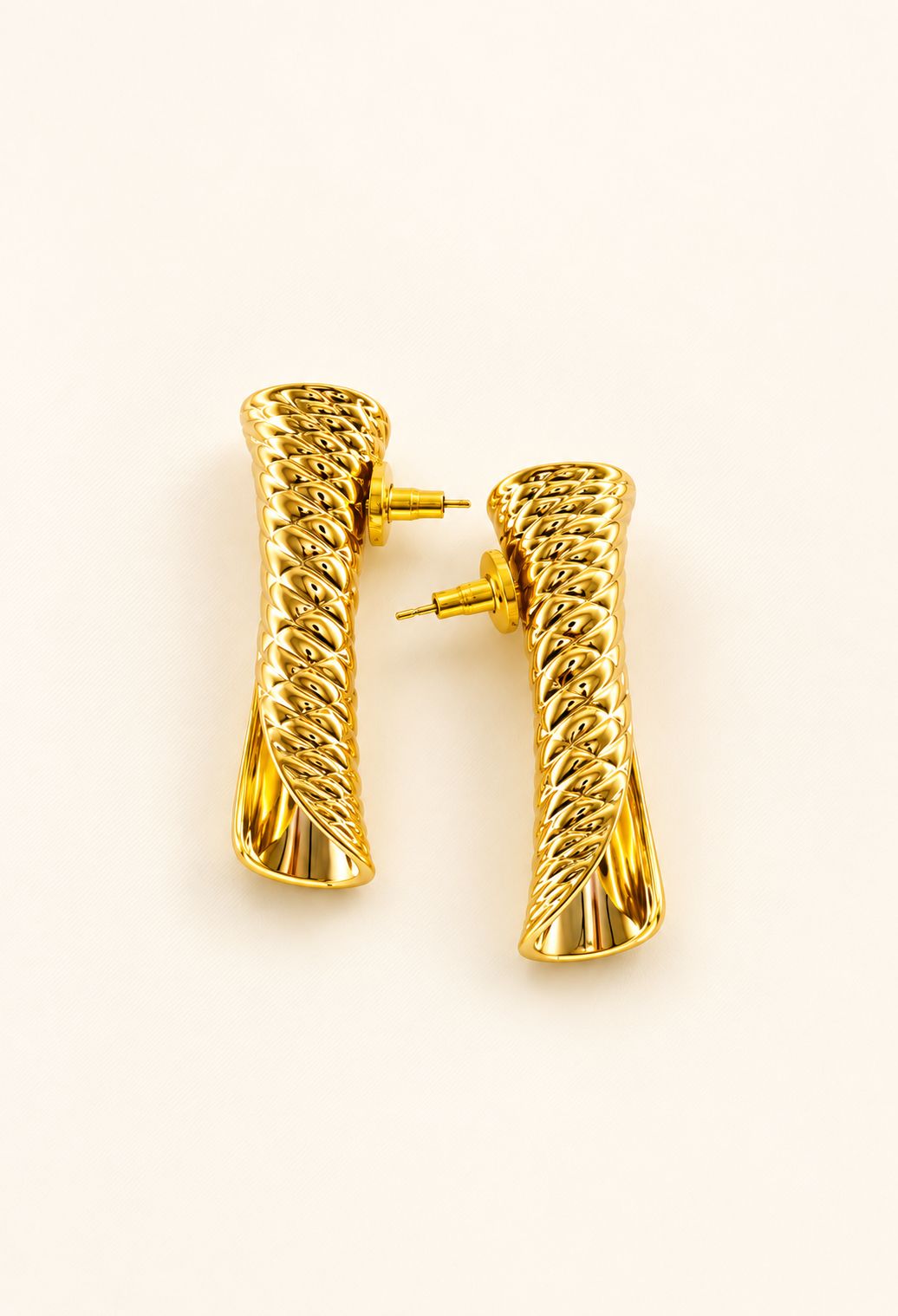 Aurora Twist Gold Statement Earrings