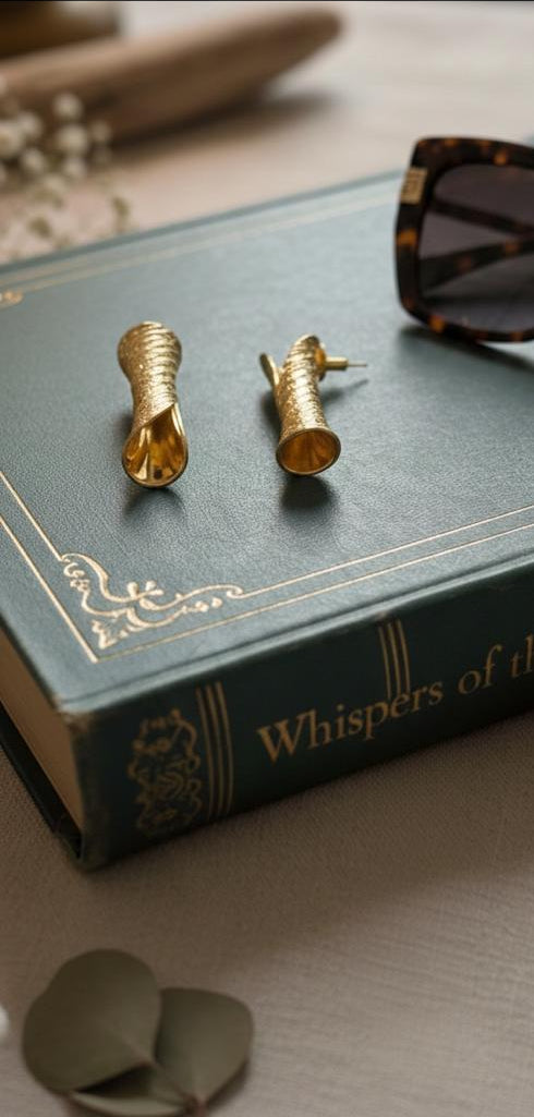 Aurora Twist Gold Statement Earrings
