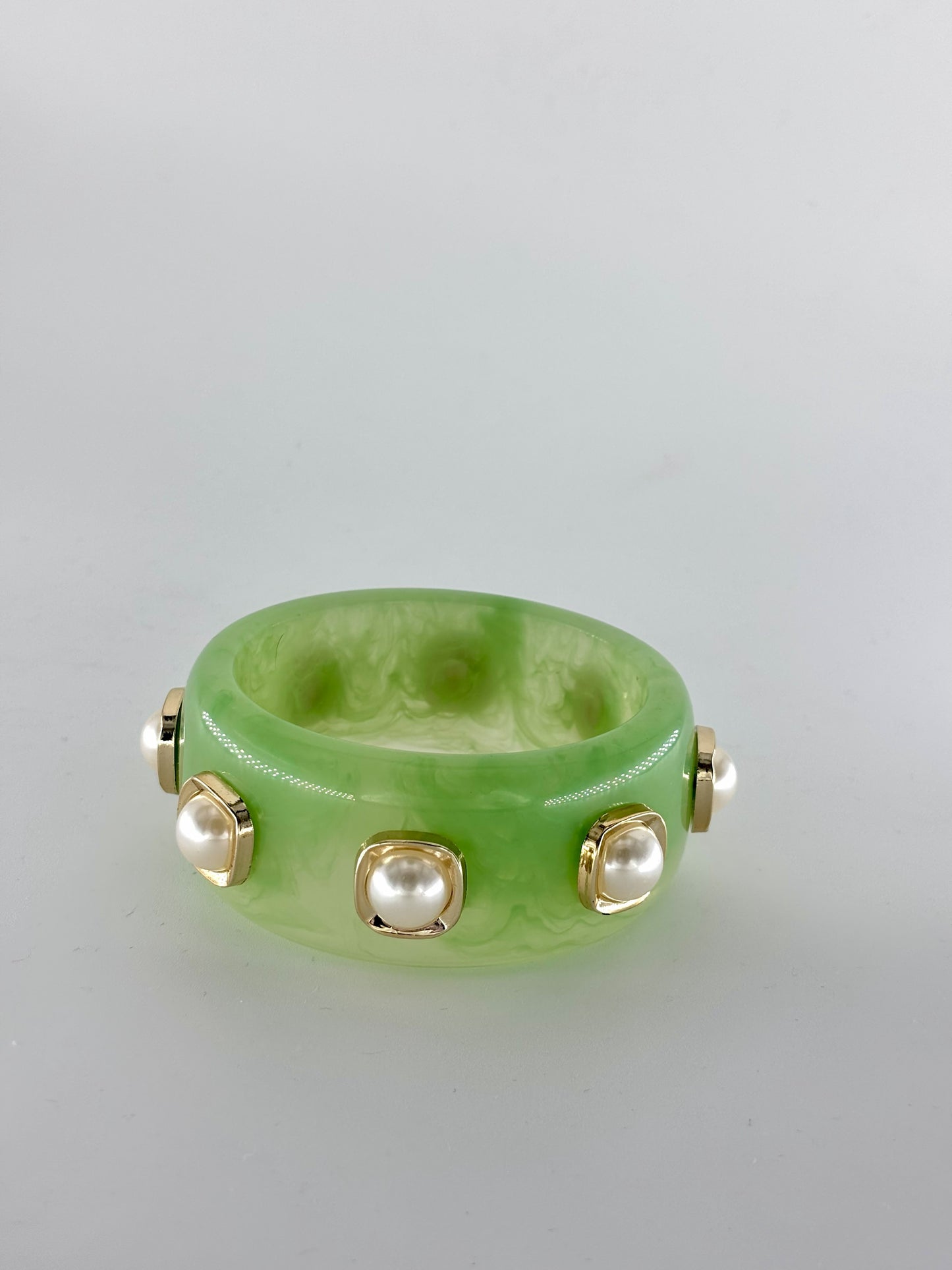 Mint Pearl Luxe Statement Bangle
