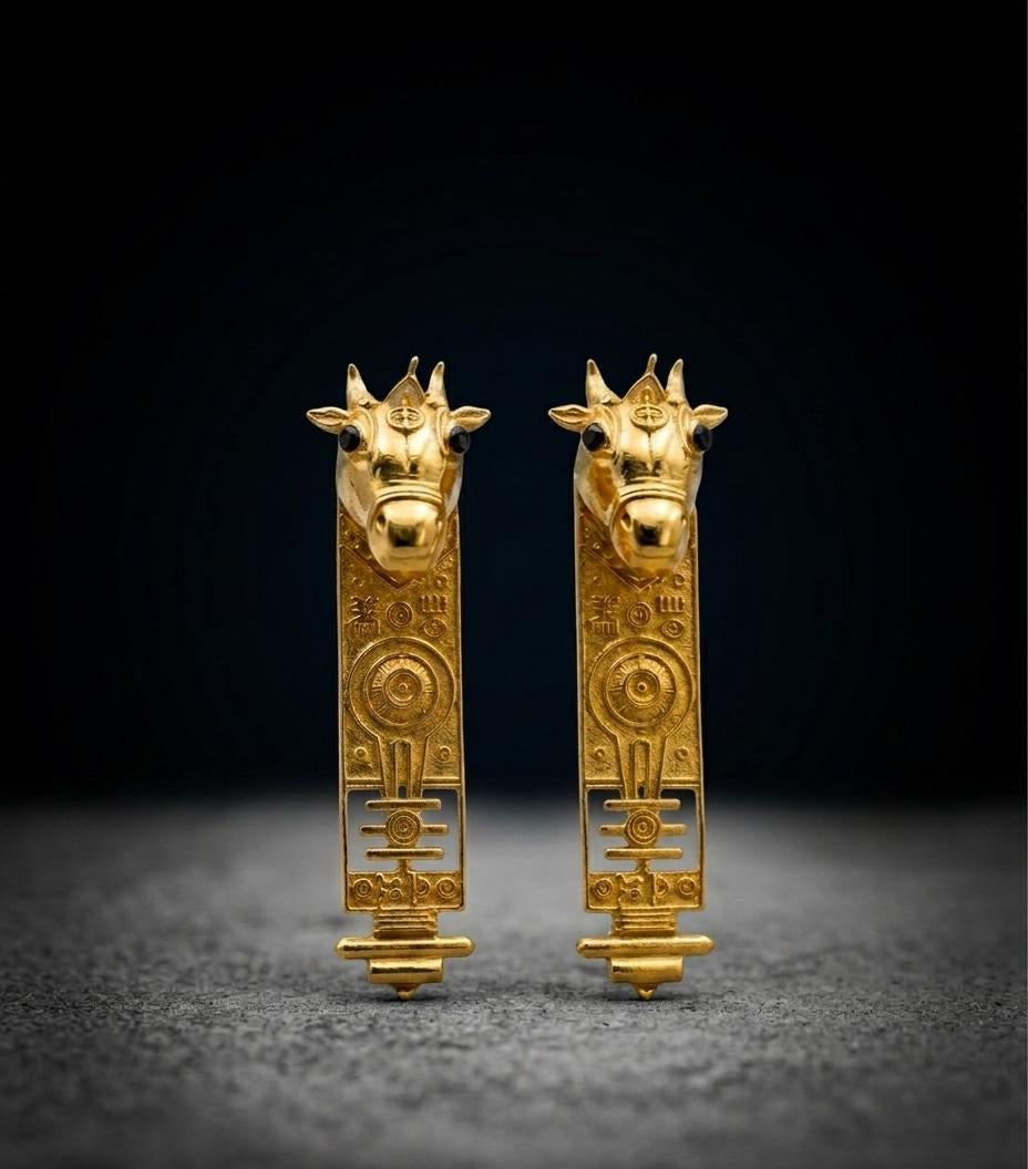 Gold Giraffe Earrings