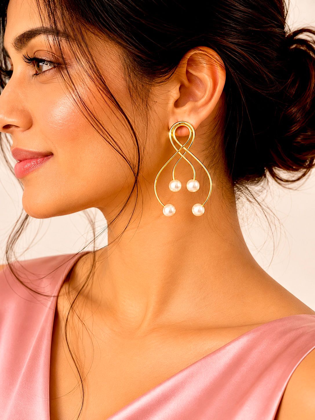 Pearl Infinity Loop Statement Earrings