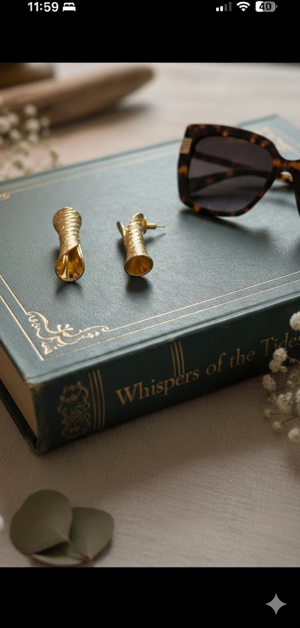 Aurora Twist Gold Statement Earrings