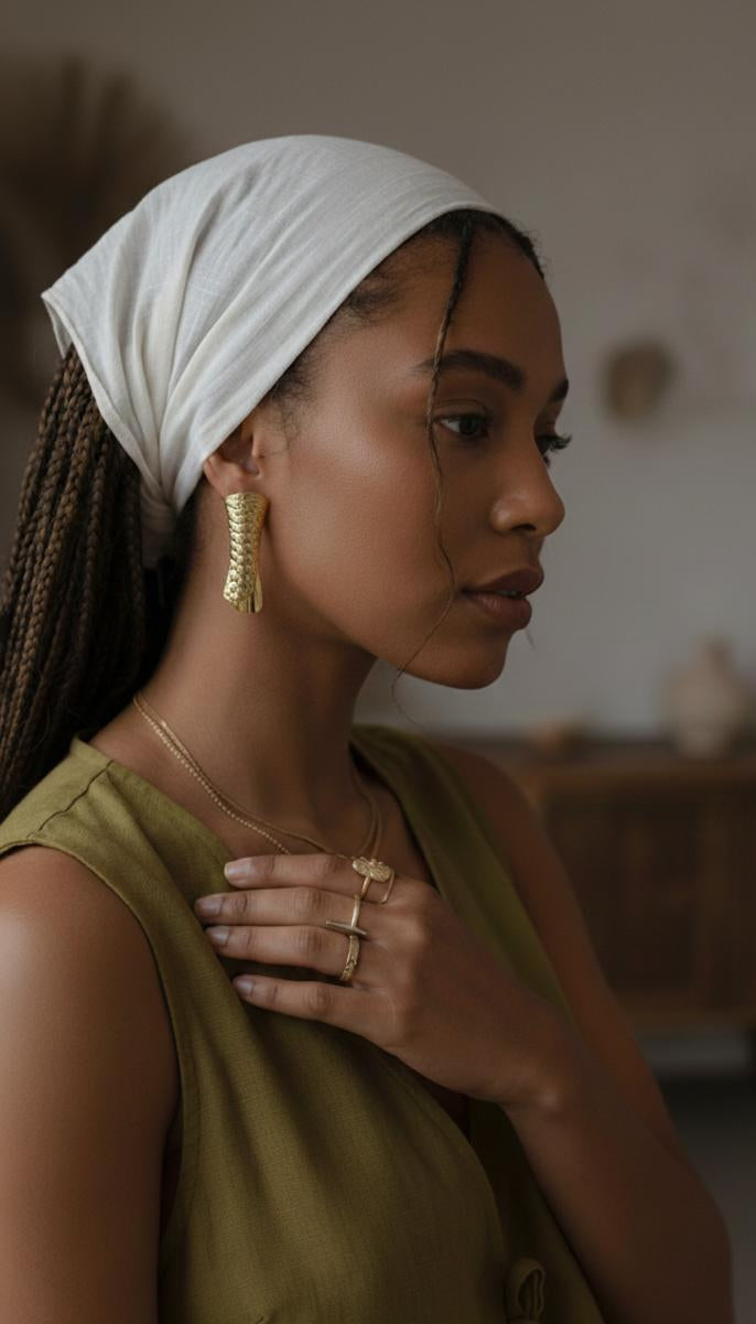 Aurora Twist Gold Statement Earrings